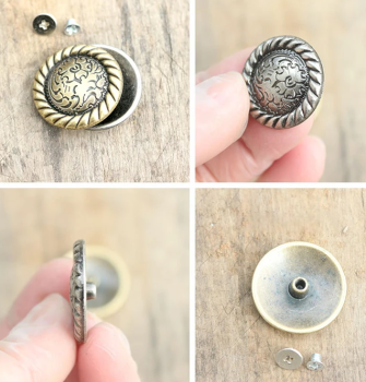 Preview: "AE" Concho - Antik Messing - 25mm